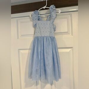 Cat & Jack XS (4/5) Light Blue Ruffled Strap Eyelet Sundress